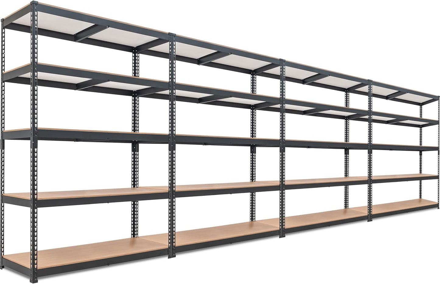 HOMEDANT 5 Tier Storage Shelves Adjustable Laminated Boltless Garage Metal Shelving Unit Heavy Duty Utility Rack Shelf Warehouse Pantry Closet Kitchen (4, (L) 48.1" W, Black)