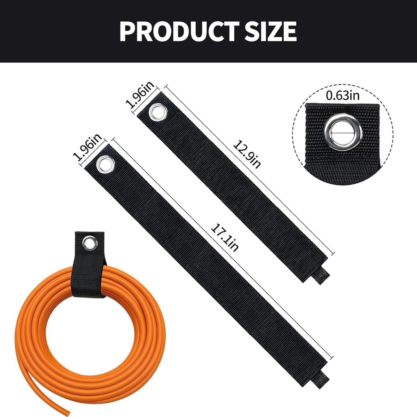 3-Pack Heavy-Duty Extension Cord Holder, Two Sizes, Durable Nylon Cable Organizer Straps for Hanging Cables，Cords, Hoses, Ropes，Tools and Outdoor Organization