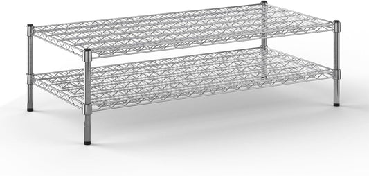 24" Deep x 48" Wide x 14" Height Wire Shelving Kit | 2-Tier | NSF Commercial Storage Rack Unit