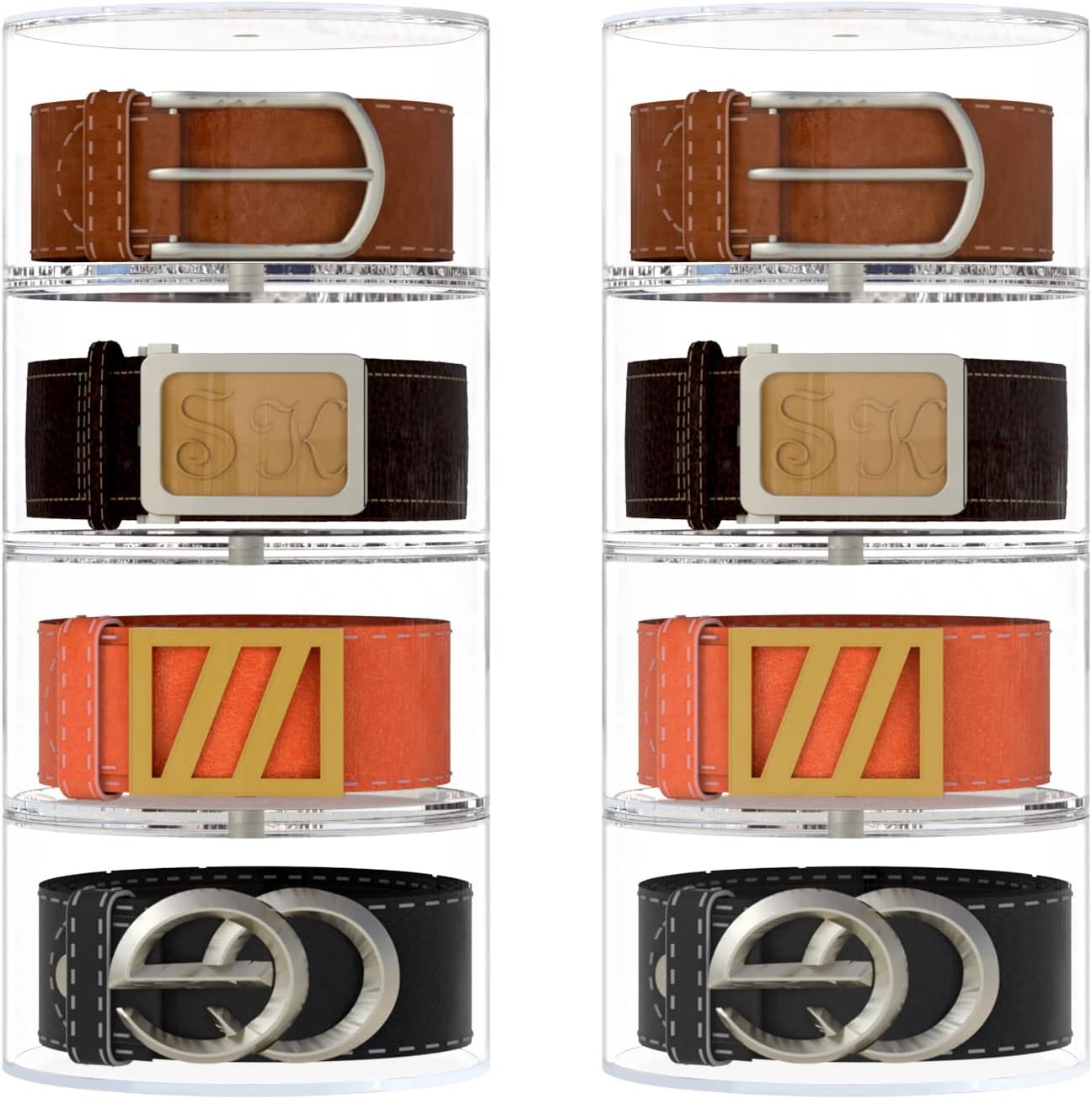 NIUBEE Belt Organizer, Acrylic 8 Layers Belt Case Storage Holder and Display for Accessories like Jewelry,Watch,Bracelets