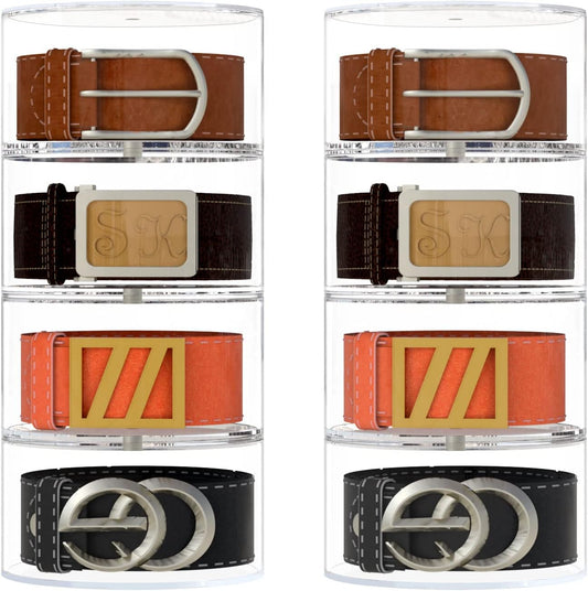 NIUBEE Belt Organizer, Acrylic 8 Layers Belt Case Storage Holder and Display for Accessories like Jewelry,Watch,Bracelets