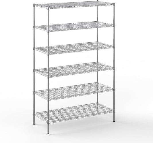 24" Deep x 54" Wide x 86" Height Wire Shelving Kit | 6-Tier | NSF Commercial Storage Rack Unit