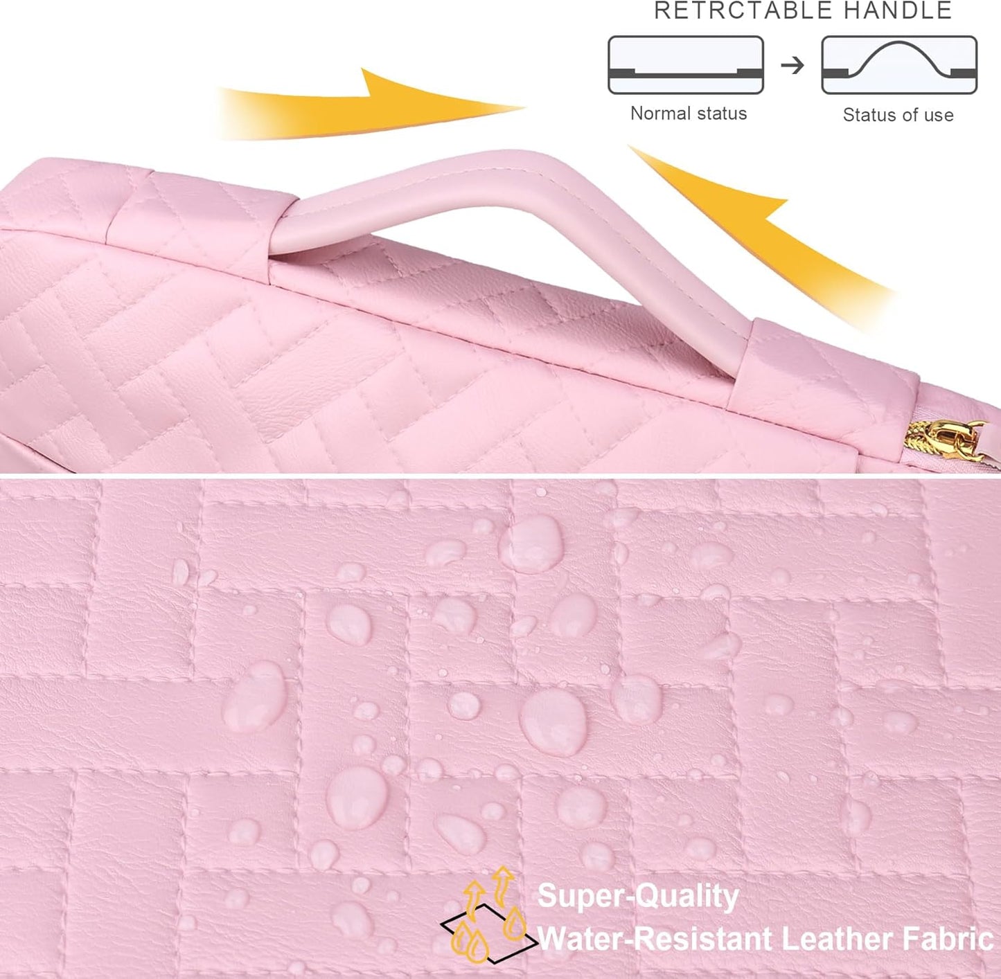 Lacdo 360° Protective 16 Inch Laptop Sleeve Case for 16 Inch HP Lenovo ASUS Acer Dell Laptop/HP Pavilion Envy/Lenovo ThinkPad IdeaPad/Acer Swift/ASUS Vivobook/Dell Computer Bag, Sakura Pink