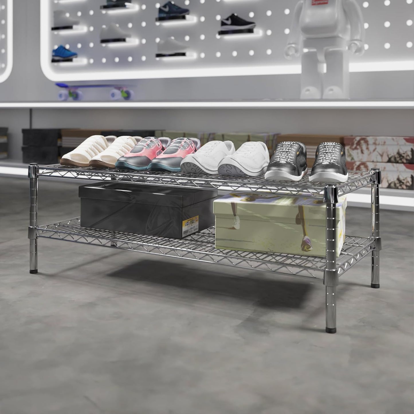 18" Deep x 42" Wide x 14" Height Wire Shelving Kit | 2-Tier | NSF Commercial Storage Rack Unit
