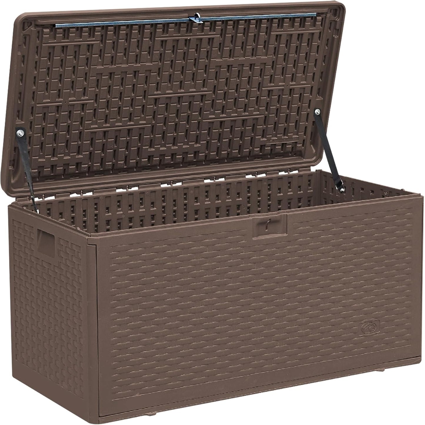 TARKARI Premium Pro Edition 73 Gallon Lockable Resin Deck Box, Waterproof & UV-Resistant Outdoor Storage Box for Outdoor Cushion Storage, Garden Tools & Pool Accessories Storage, Coffee