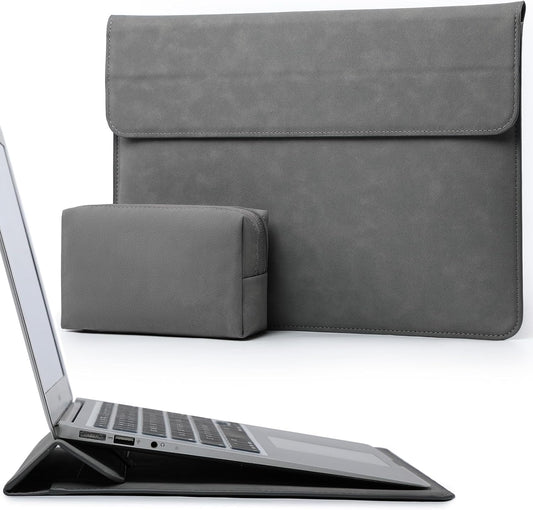 HYZUO 15-16 Inch Laptop Sleeve Case with Stand Feature for MacBook Pro 16 M4/M3/M2/M1 Pro/Max 2025-2019, XPS 15, MacBook Pro 15 2015-2012, Samsung Galaxy Book Flex/Pro 15, Dark Gray