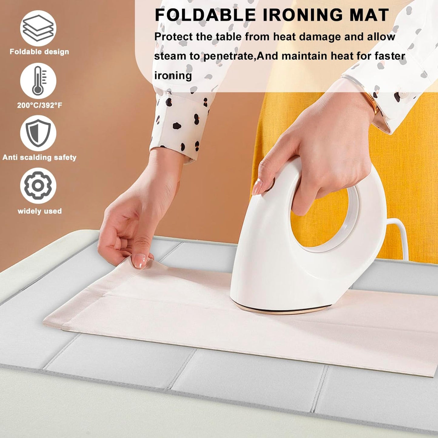 Steamer Board for Clothes with Ironing Glove, Stand for Steaming Clothes, Garment Steamer Pad Portable Ironing Board Included Lint Remover & Storage Bag for Suits Shirts Coats Portable Travel Home Use