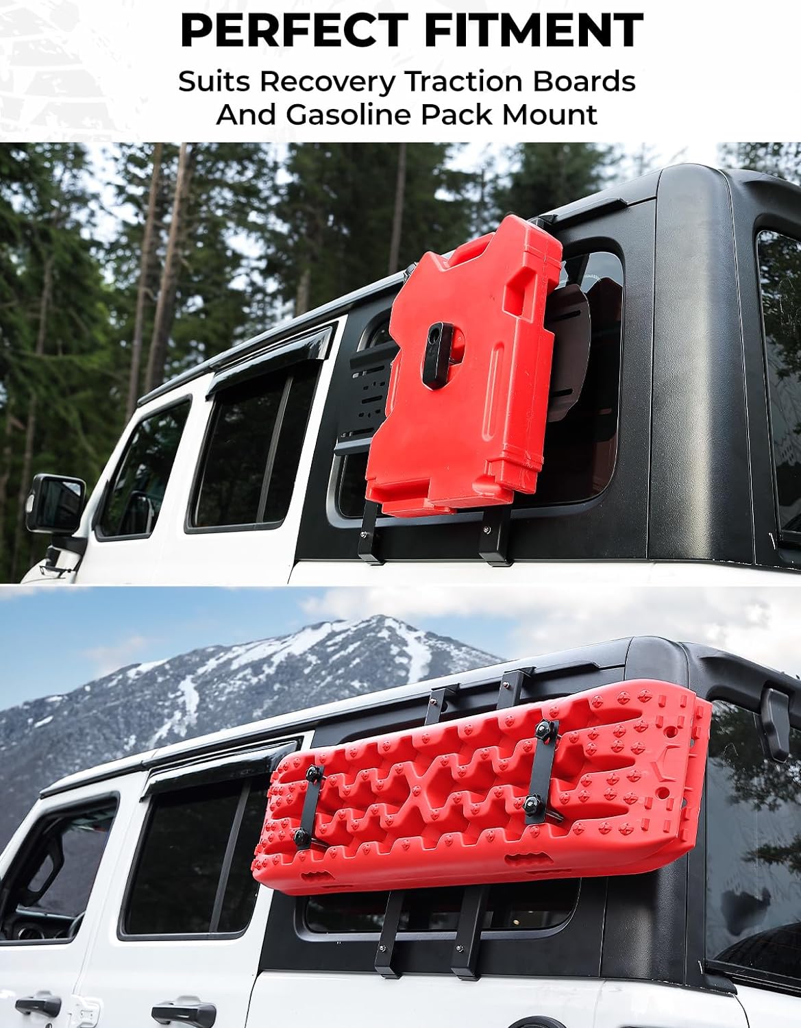 JOYTUTUS Rear Window Storage Molle Panel Kit Compatible with Wrangler JL 2018-2026(Hard Top Only), Wrangler Cargo Bracket for Recovery Traction Boards Gas Can Shovel Mount 1Pc