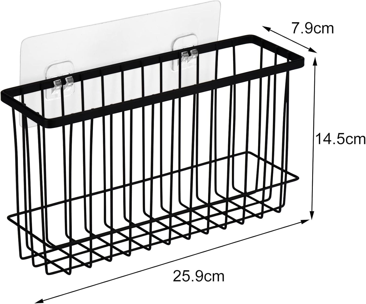 Toplife Wall Door Adhesive Kitchen Wrap Organizer Rack, No Drilling, Black