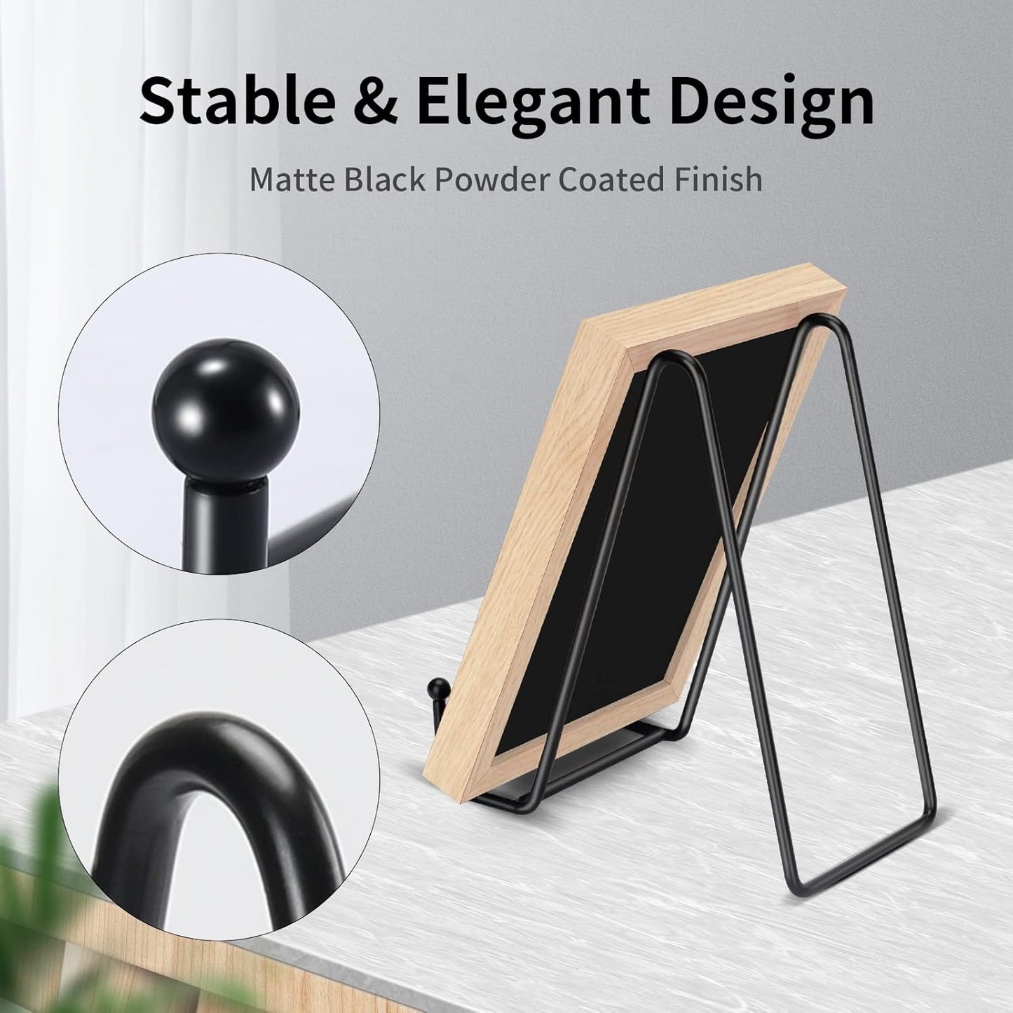 Kruodop 6 Inch Plate Stands for Display, 5 Pack Plate Holder Display Stand, Black Metal Frame Easel Holder Stand for Pictures,Book, Photo, Decorative Plate
