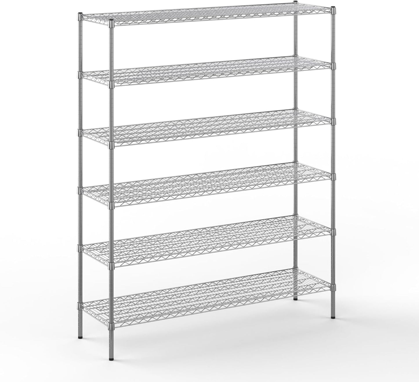 18" Deep x 60" Wide x 74" Height Wire Shelving Kit | 6-Tier | NSF Commercial Storage Rack Unit