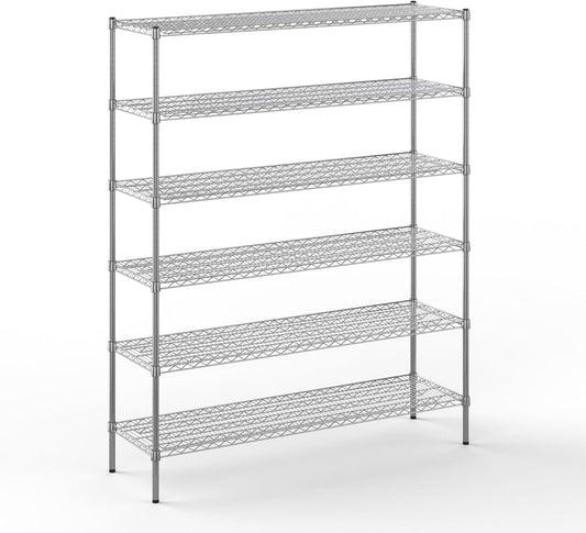 18" Deep x 60" Wide x 74" Height Wire Shelving Kit | 6-Tier | NSF Commercial Storage Rack Unit