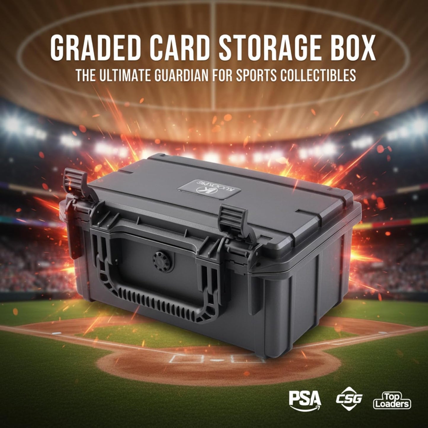 Graded Card Storage Box，Ultimate Graded Card Case for Sports Cards，Holds 95 Grading Cards, Ideal for PSA CGC BGS SGC Slab Case and Graded Sports Card Storage Box