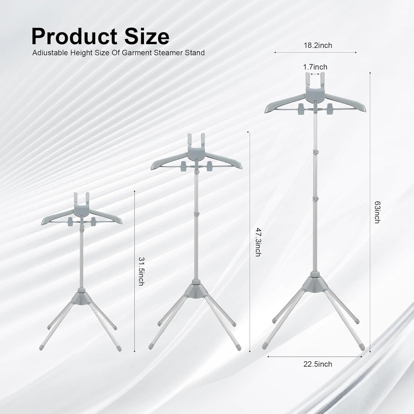 Adjustable Steamer Stand for Clothes, Portable Steamer Rack for Clothes, Steam Iron Stand (GRAY)