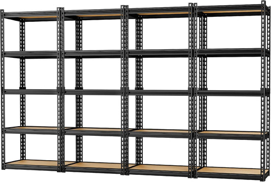 LEVELEVE 5-Tier Heavy Duty Storage Shelving Unit, 2020 lbs Capacity, Adjustable Metal Utility Shelf, 30" L x 12" W x 60" H for Garage, Kitchen, Pantry, Basement, Bathroom, Laundry,4 Pack