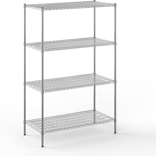 24" Deep x 48" Wide x 74" Height Wire Shelving Kit | 4-Tier | NSF Commercial Storage Rack Unit