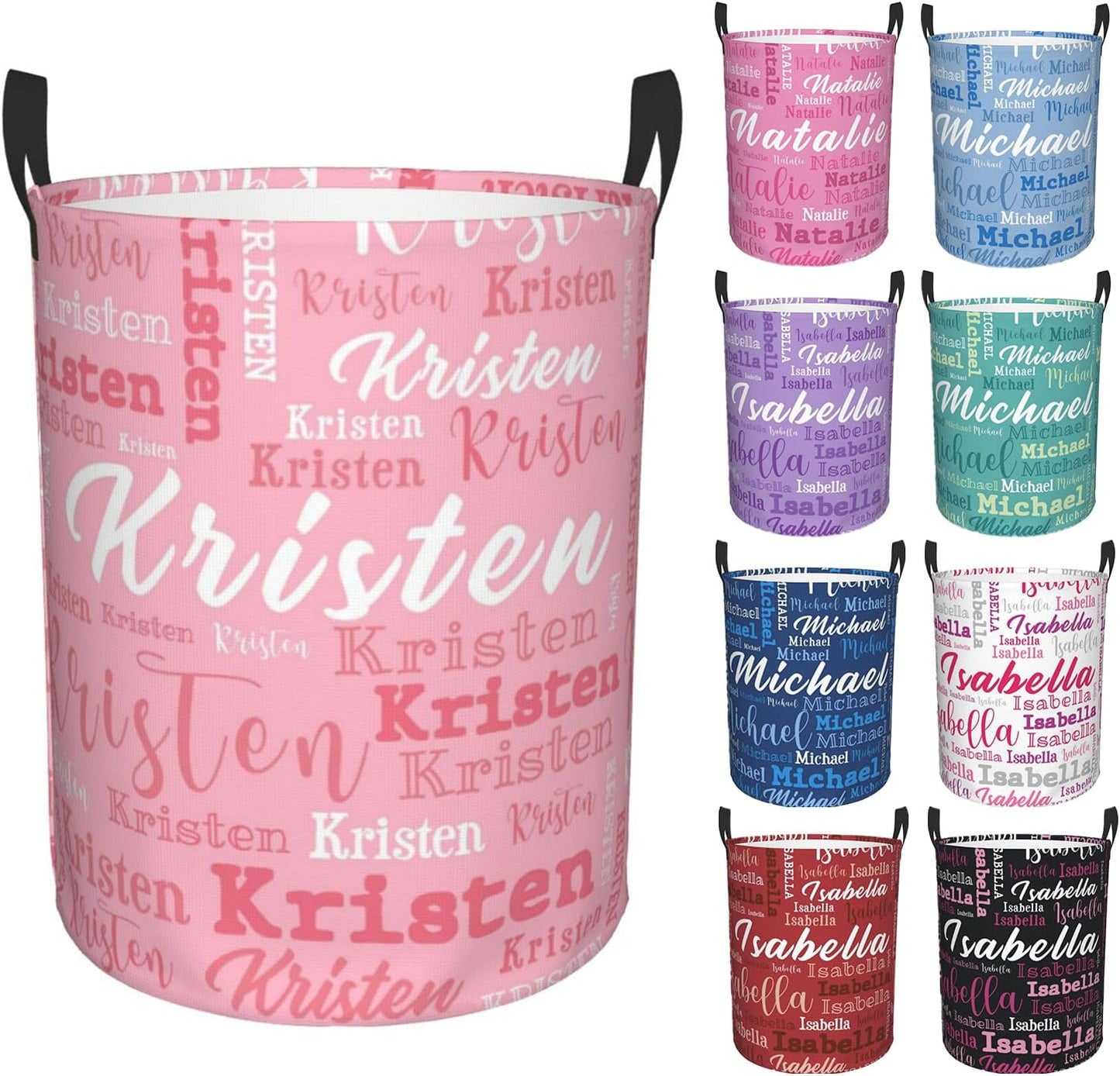 Custom Name Laundry Hamper, Personalized Laundry Baskets with Name for Boys Girls Women Men, Customized Collapsible Dirty Clothes Hamper Easy Storage Gifts for Bedroom Bathroom Living Room