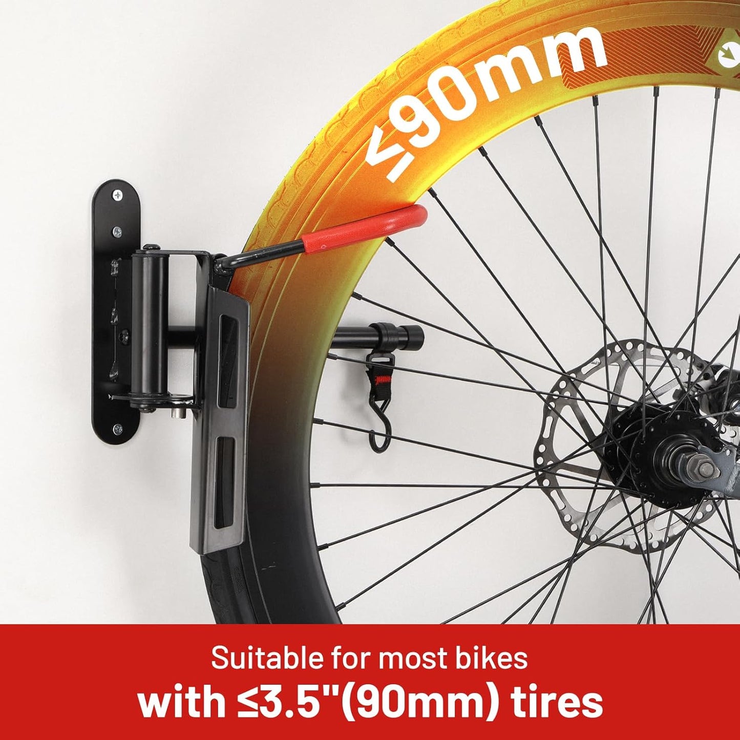 Swivel Bike Wall Mount, Bike Hangers for Garage, Space-Saving Vertical Bike Rack, Sturdy Bike Storage Rack Holds Up to 66lbs with No-scratch Protection, Easy to Install, 1 Pack