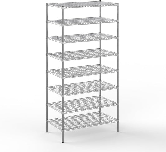 24" Deep x 42" Wide x 86" Height Wire Shelving Kit | 8-Tier | NSF Commercial Storage Rack Unit