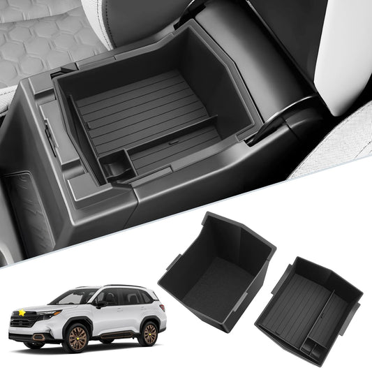 SKTU 2-Pack for 2025 2026 Subaru Forester Center Console Organizer for 2025 2026 Subaru Forester (Base/Premium/Sport/Limited/Touring) Console Tray Subaru Forester 2025 2026 Accessories Double Layers