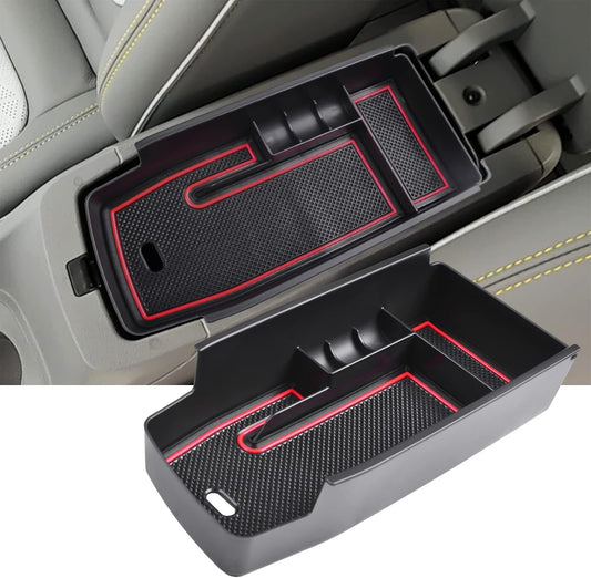 EDBETOS Center Console Organizer Tray Compatible with Chevy Bolt EUV Bolt EV Accessories 2022-2023 Interior Secondary Armrest Storage Glove Box Divider ABS Material, Customized Design, Red
