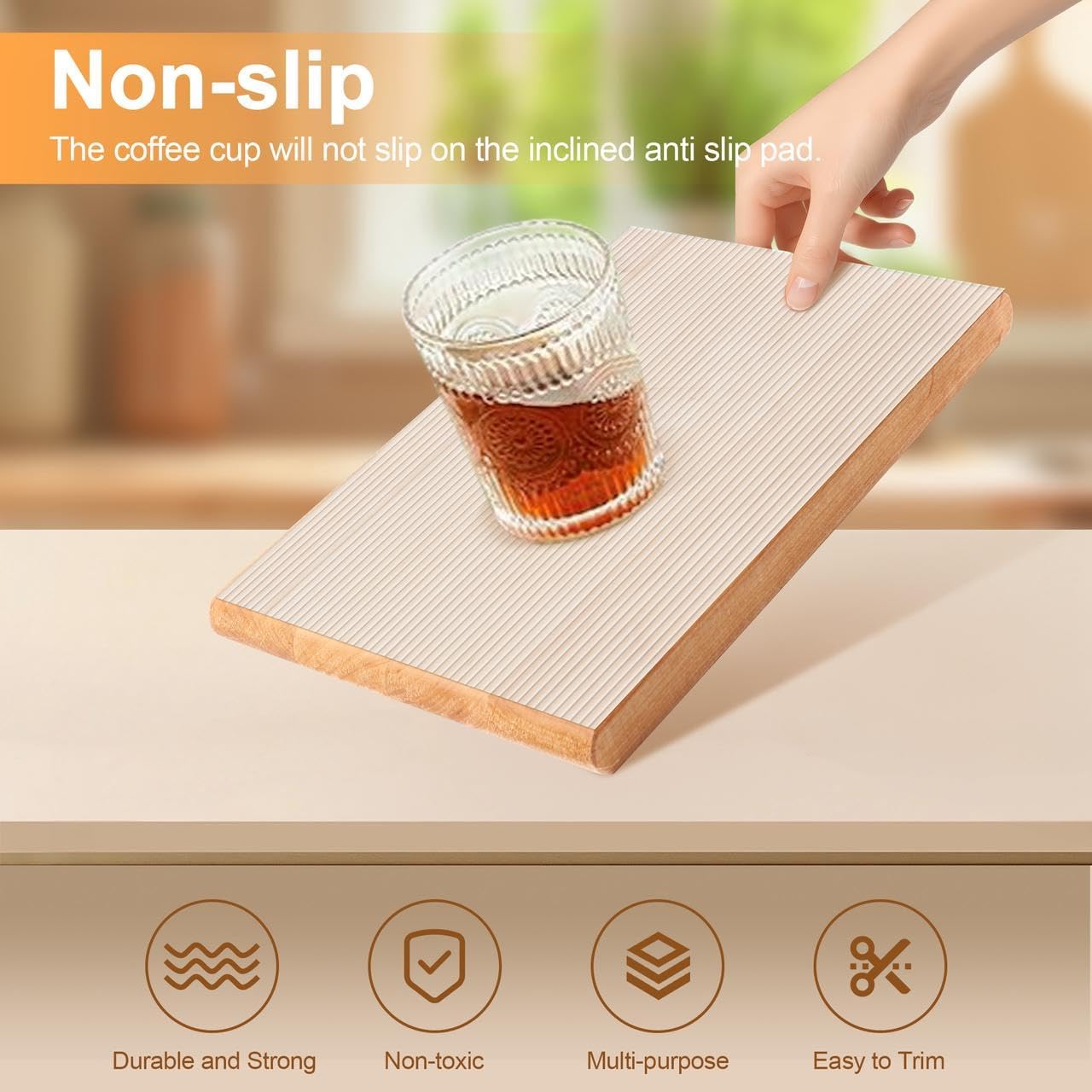 FEXIA 3 Rolls Shelf Liners for Kitchen Cabinets Non-Slip Drawer Liner 12 Inches x 20 FT Waterproof & Oil-Proof Non Adhesive Durable Material Fridge Liner for Shelves