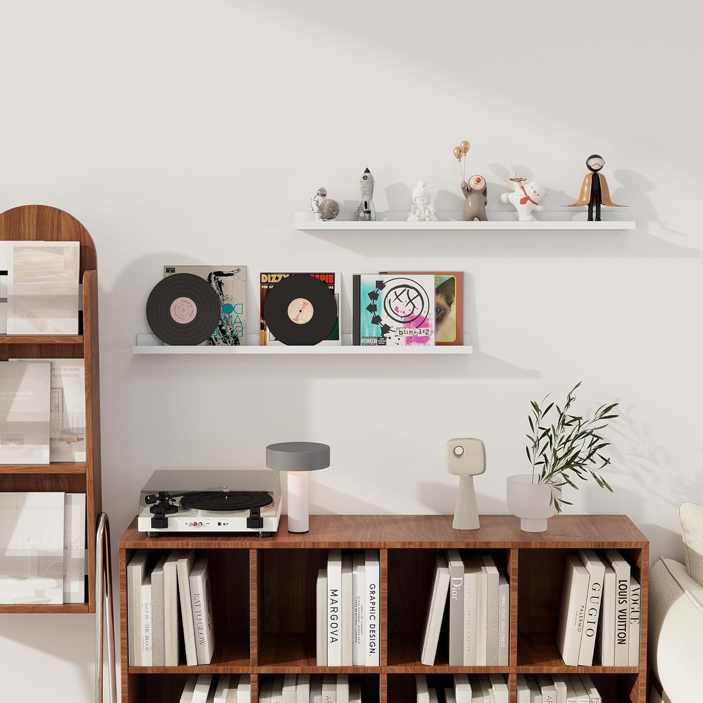 Axeman Floating Shelves for Wall - Picture Ledge Shelf Set of 2-36 Inch White Floating Shelves with Lip - Picture Shelf for Wall with Ledge - Photo Ledge Shelves for Pictures Nursery Books
