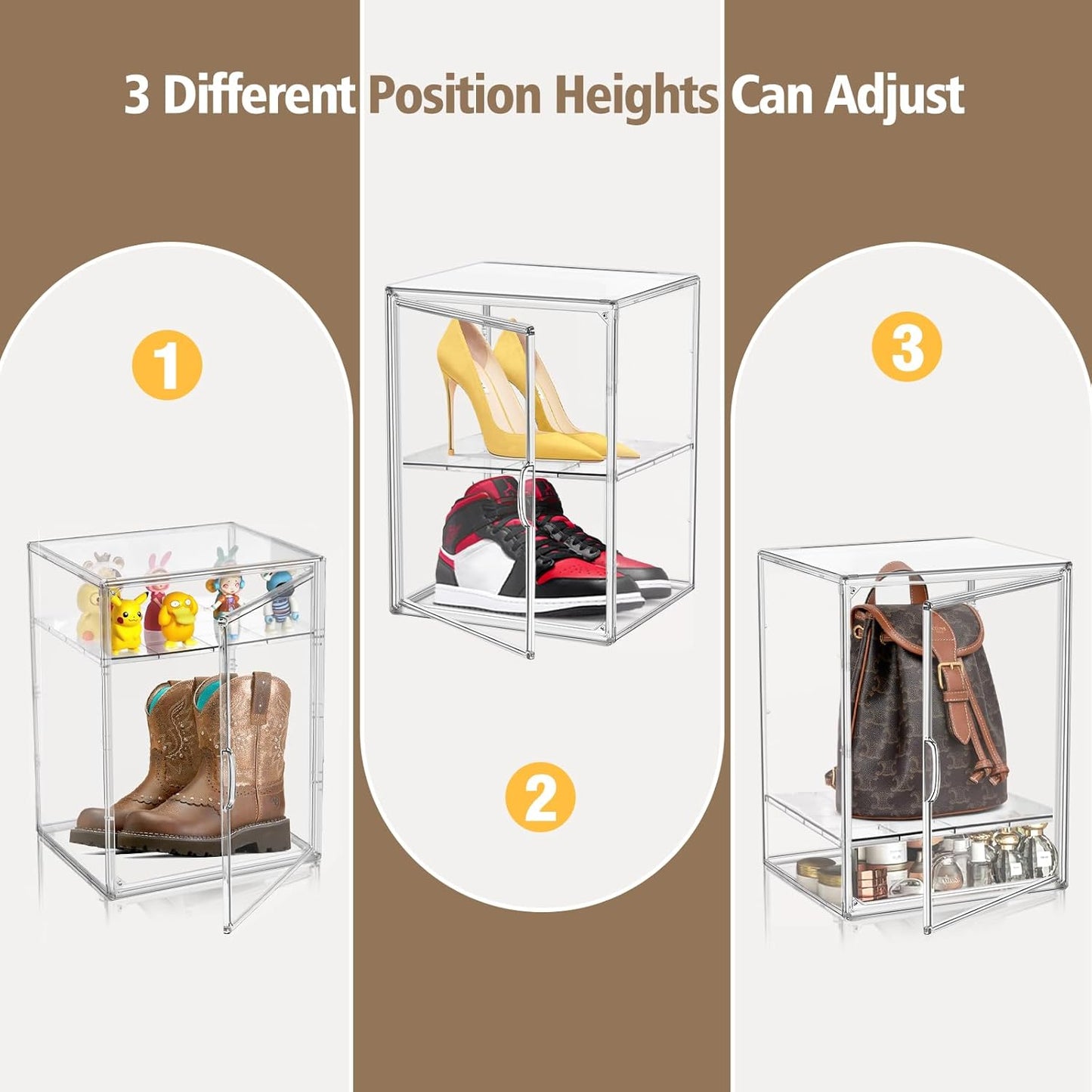 Tall Boot Storage Box Super Large Boot Storage Organizer for Closet Clear XX-Large Acrylic Dispaly Case with Magnetic Lids for Shoe,Helmets,Figures