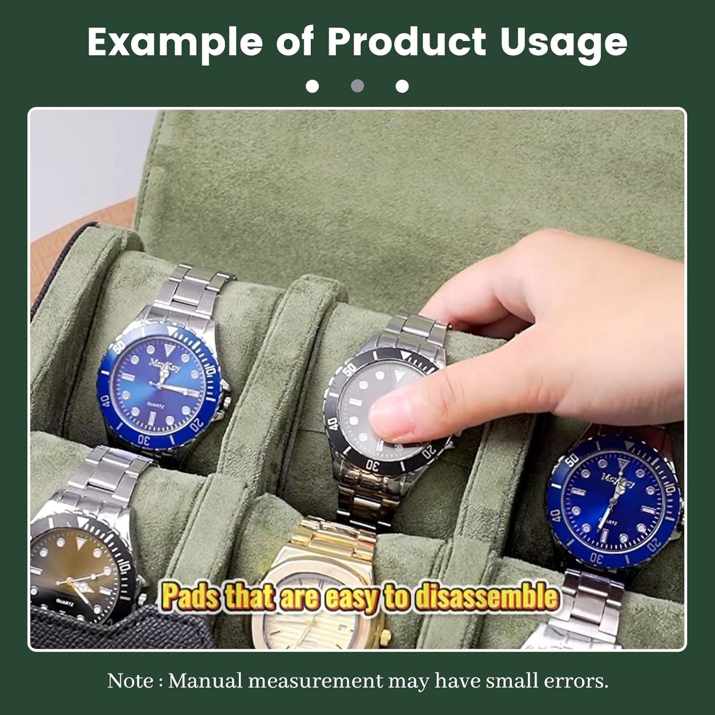 Watch Roll Travel Case for Men - Multifunctional Leather Watch Travel Cases Watch Display Box Cabinet ，Christmas Gift for Man/Woman/Office,daily watch case