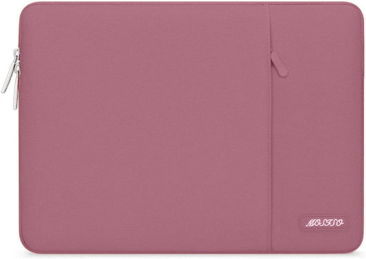 MOSISO Laptop Case 16 inch, 15-15.6 inch Laptop Sleeve Compatible with MacBook Pro 16 M4 M3 M2 M1, HP Acer Dell Lenovo ASUS Notebook, Polyester Vertical Computer Sleeve Bag with Pocket, Dusty Rose
