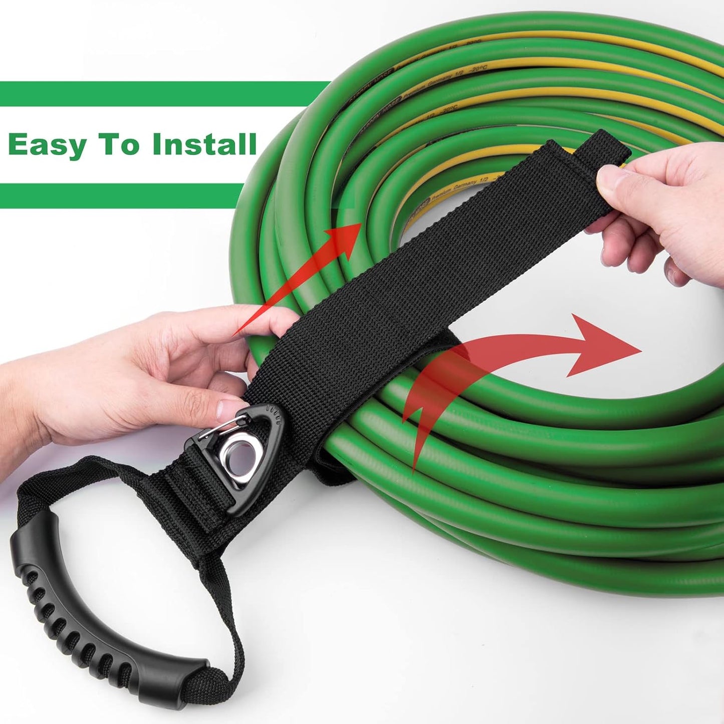 FOLIV 4PCS Storage Straps 3 in 1 Multifunction, Heavy Duty Storage Straps for Cables and Ropes, Extension Cord Organizer with Handle for Pool Hoses, Garden Hoses, Cords - 28'' + 22''