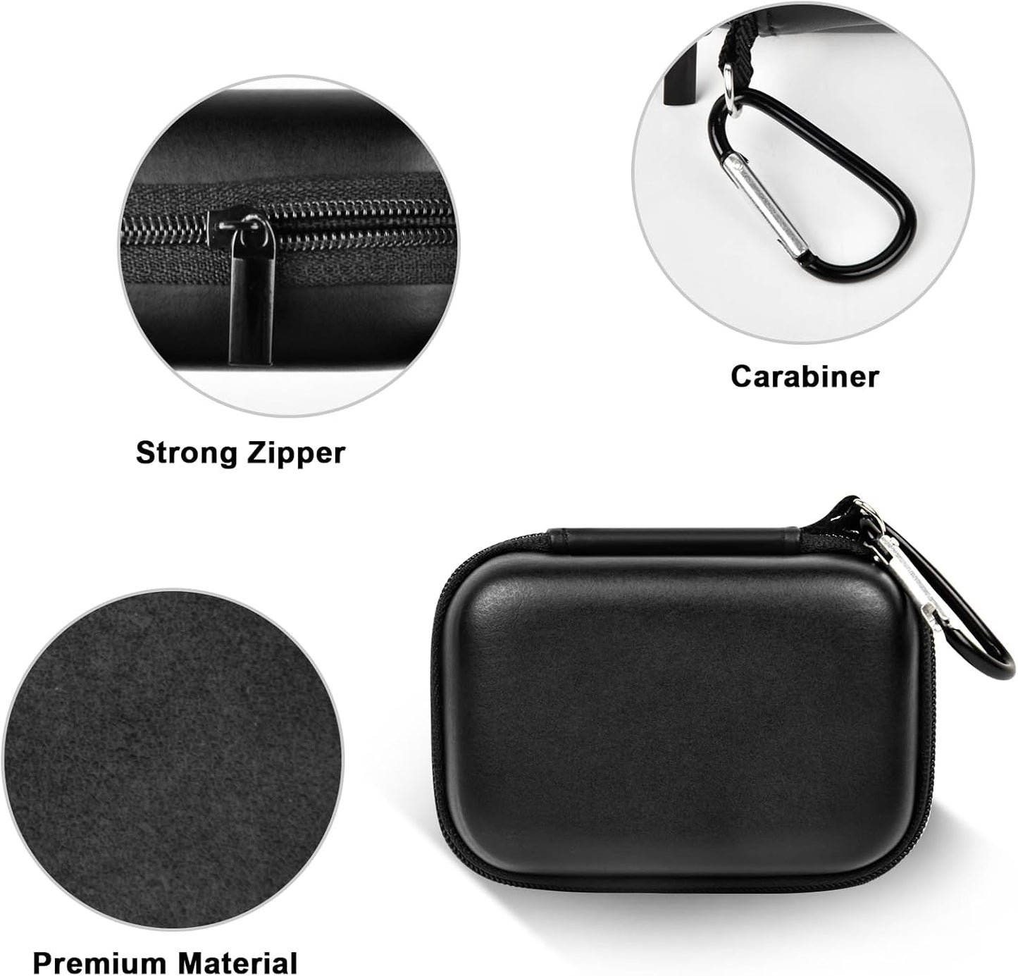 Carrying Case for Crucial X10/ X9 Pro 8TB/ 6TB/ 4TB Portable SSD, 2TB/ 1TB External Solid State Drive Hard Storage Holder Bag with Mesh Pocket Fits for USB-C Cable (Box Only)