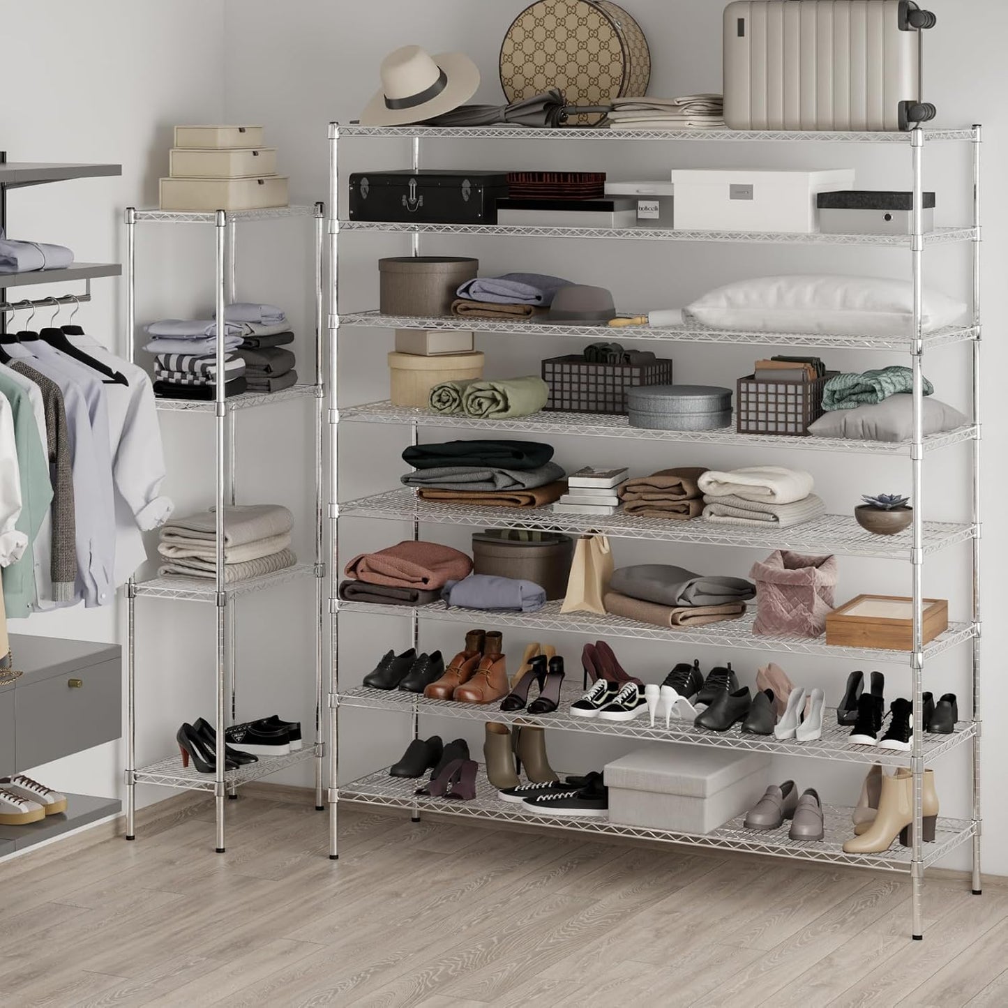 21" Deep x 72" Wide x 86" Height Wire Shelving Kit | 8-Tier | NSF Commercial Storage Rack Unit