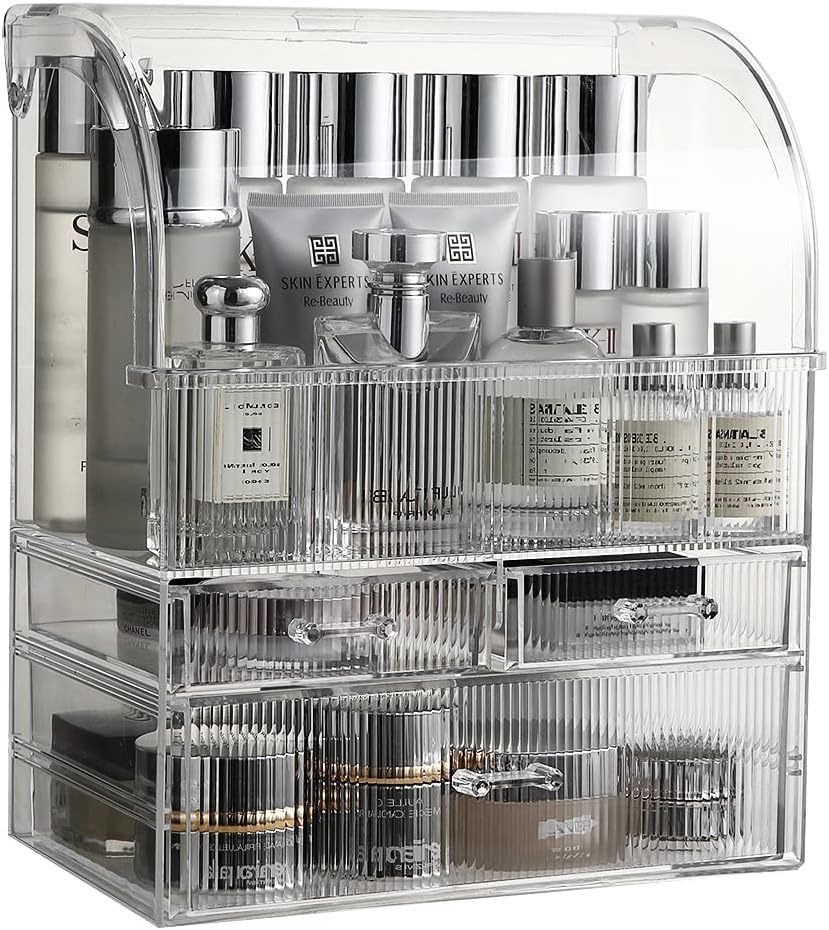 MOOCHI Professional Large Cosmetic Makeup Organizer Bathroom Storage Display Case with Drawers