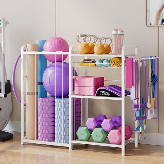 Garage Sports Equipment Organizer, Ball Storage for Gear and Toys, Large Capacity, Sports Organizer for Garage with Hooks and Baskets