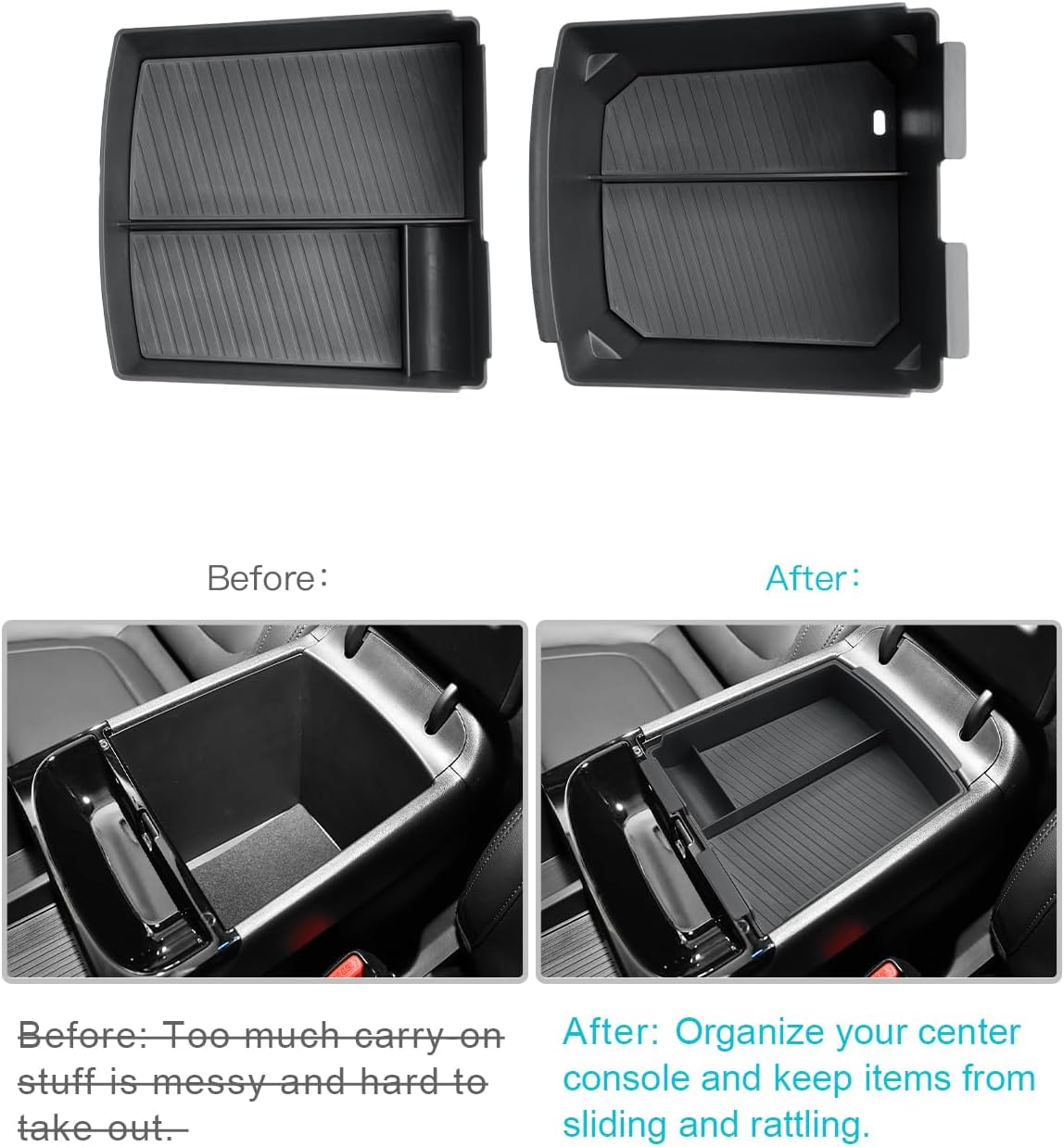 CDEFG 2Pcs for 2025 2026 Hyundai Tucson Limited Center Console Organizer Compatible with 2025 2026 Hyundai Tucson Limited Accessories Middle Console Storage Box