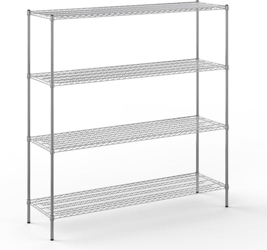 21" Deep x 72" Wide x 74" Height Wire Shelving Kit | 4-Tier | NSF Commercial Storage Rack Unit