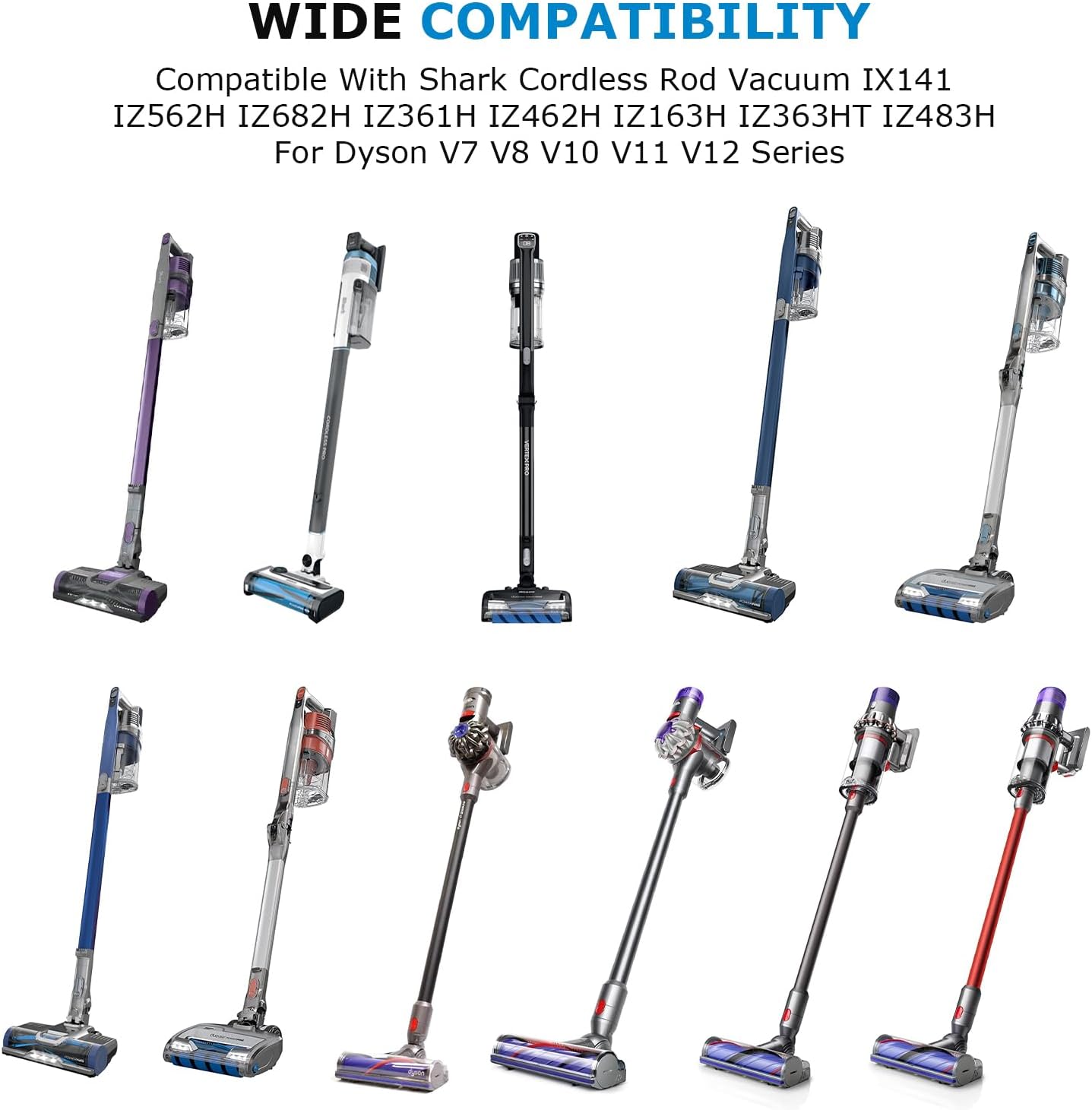 Wall Mount Holder Compatible with Shark Cordless Rod Vacuum IX141 IZ562H IZ682H IZ361H IZ462H IZ163H IZ363HT IZ483H for Dyson V7 V8 V10 V11 V12 Handheld Vacuum Accessories
