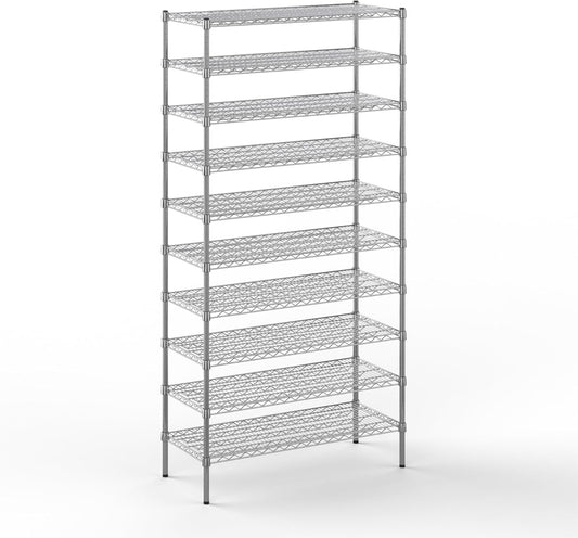 18" Deep x 42" Wide x 86" Height Wire Shelving Kit | 10-Tier | NSF Commercial Storage Rack Unit