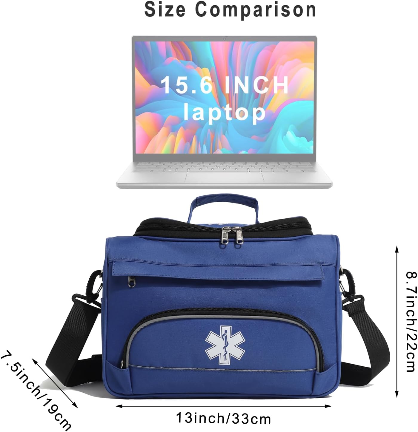 Empty Medicine Bag for Travelling Red First Aid Bag On Call Trauma Bag EMT First Responder Carrier Bag Medical Supplies Kit Emergency Bag for School(Bag only)