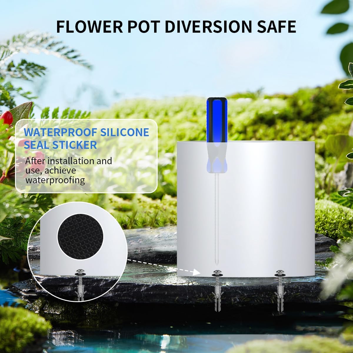 Sdstone Fireresistant Waterproof Flower Pot Diversion Safe with key Locks,Stainless Steel Secret Hidden Safe,Perfect for Hiding The Valuables Inside (Black) Plants Not Include 2pack
