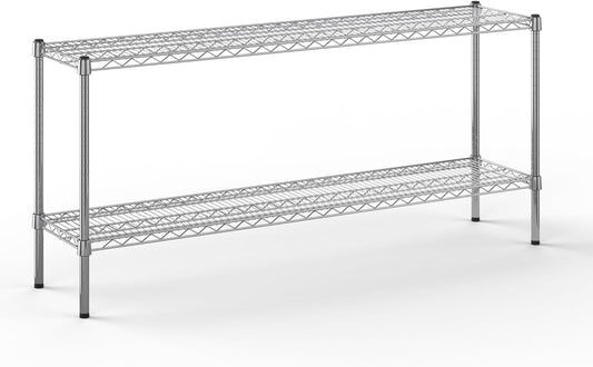 14" Deep x 60" Wide x 27" Height Wire Shelving Kit | 2-Tier | NSF Commercial Storage Rack Unit