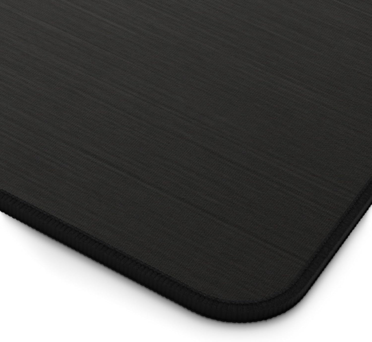 Brushed Metal Texture Desk Mat - Extended Mouse Pad & Desk Pad, Neoprene Surface, Non-Slip Rubber Base, Stitched Edges, Desk Protector for Keyboard & Mouse (Black, 12x22)