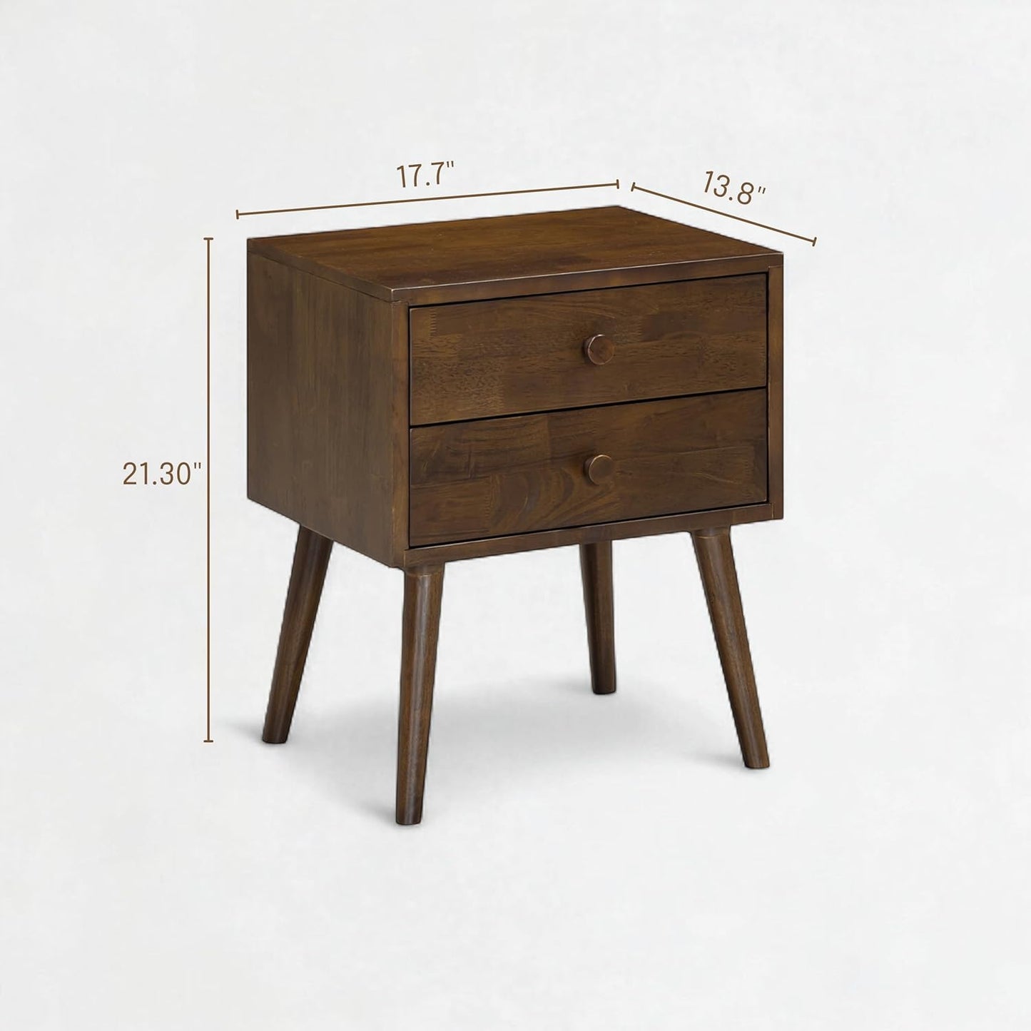 NTC Lux Nightstand with 2 Drawers, Featuring Adaptable Design, 150 lbs Load Capacity, Water-Resistant, Elevate Your Space, Easy Assembly - Dark Walnut
