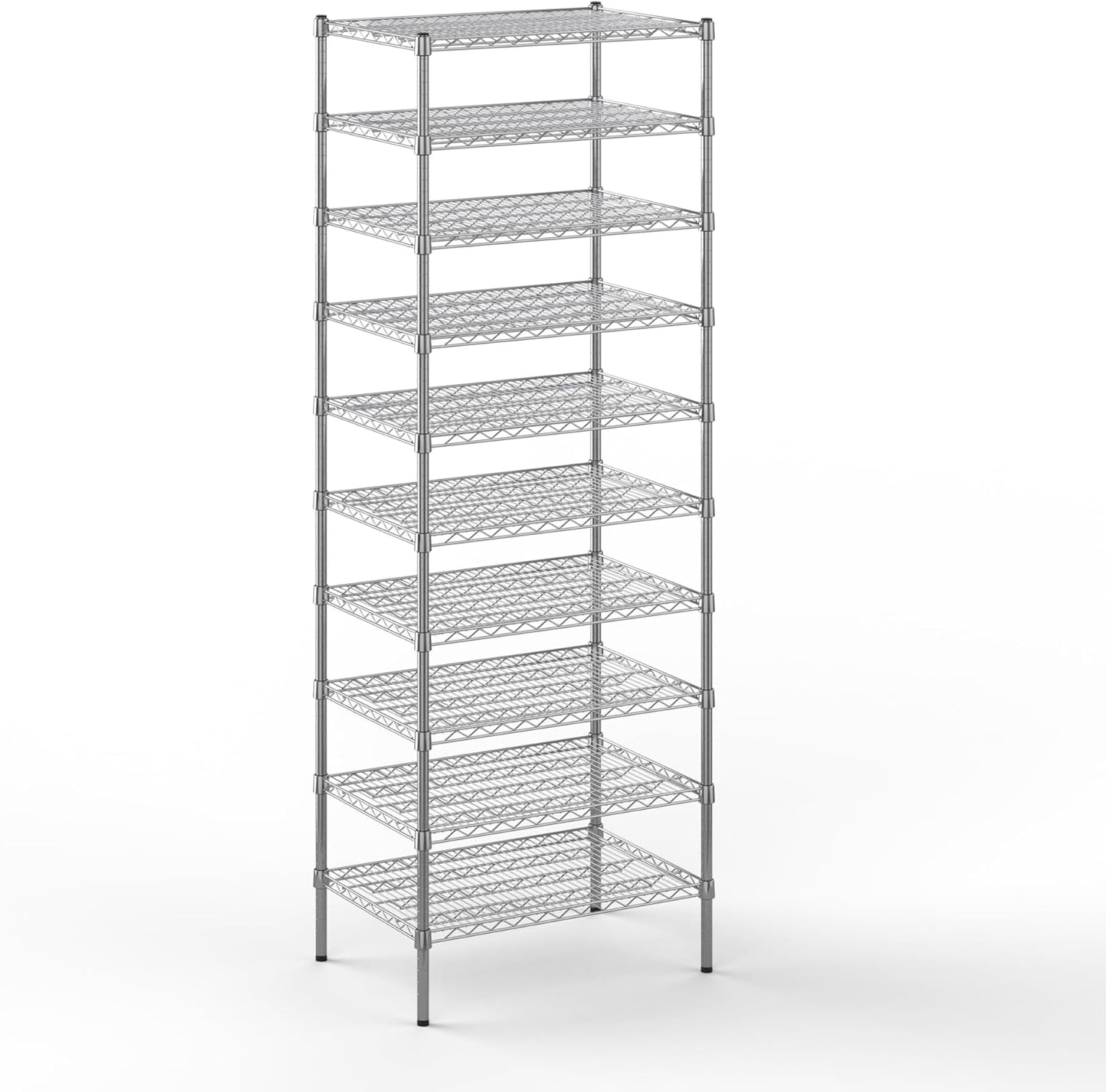 21" Deep x 30" Wide x 86" Height Wire Shelving Kit | 10-Tier | NSF Commercial Storage Rack Unit