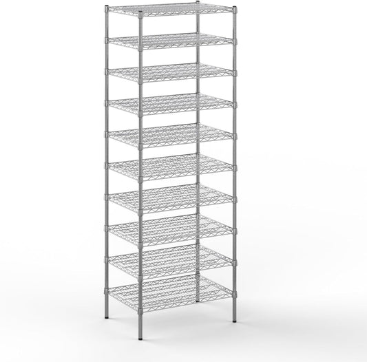 21" Deep x 30" Wide x 86" Height Wire Shelving Kit | 10-Tier | NSF Commercial Storage Rack Unit