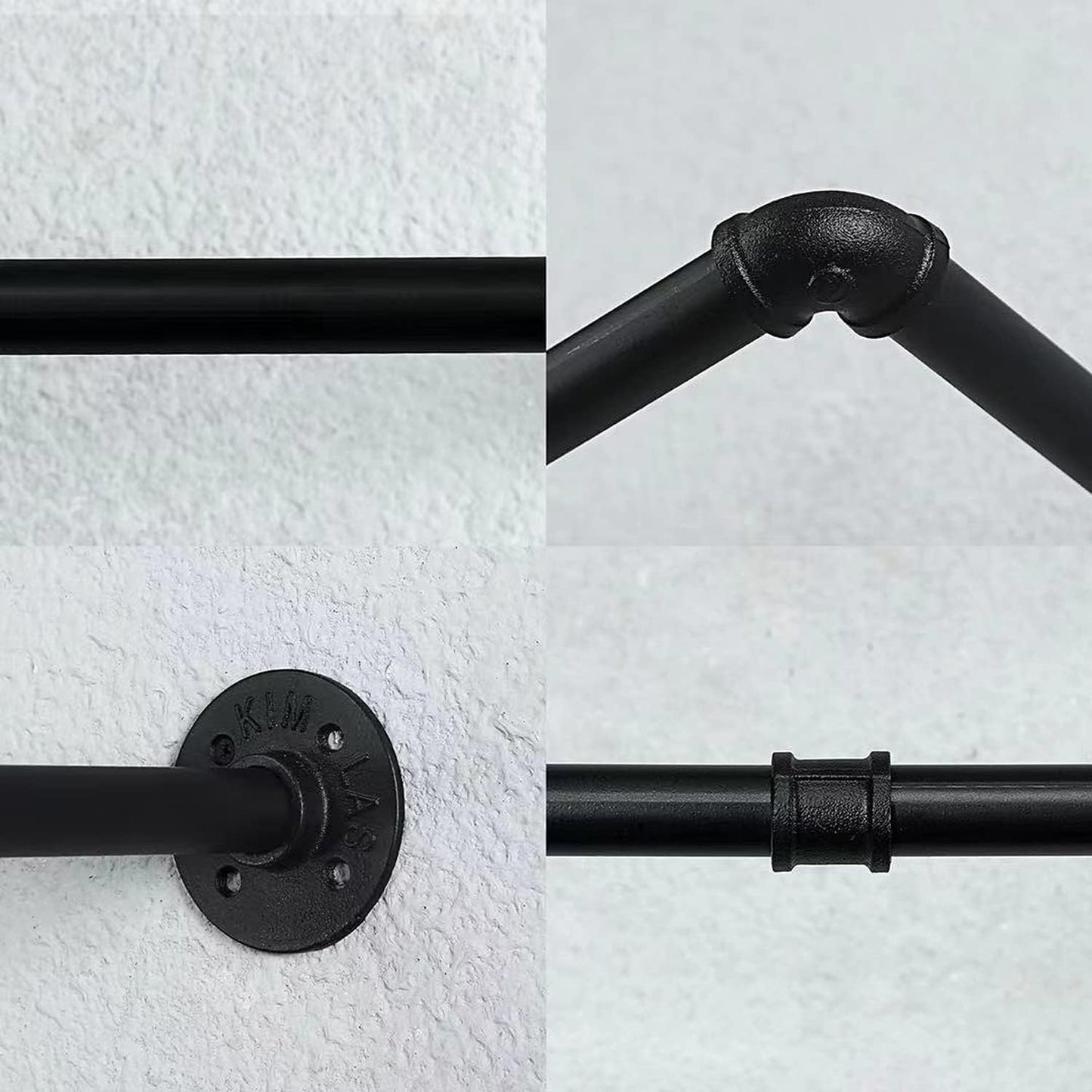 Oroonoko 36inch Industrial Pipe Clothes Rack Wall Mount For Hanging Rod Bar for Laundry Room Up to Max Load 135Lb