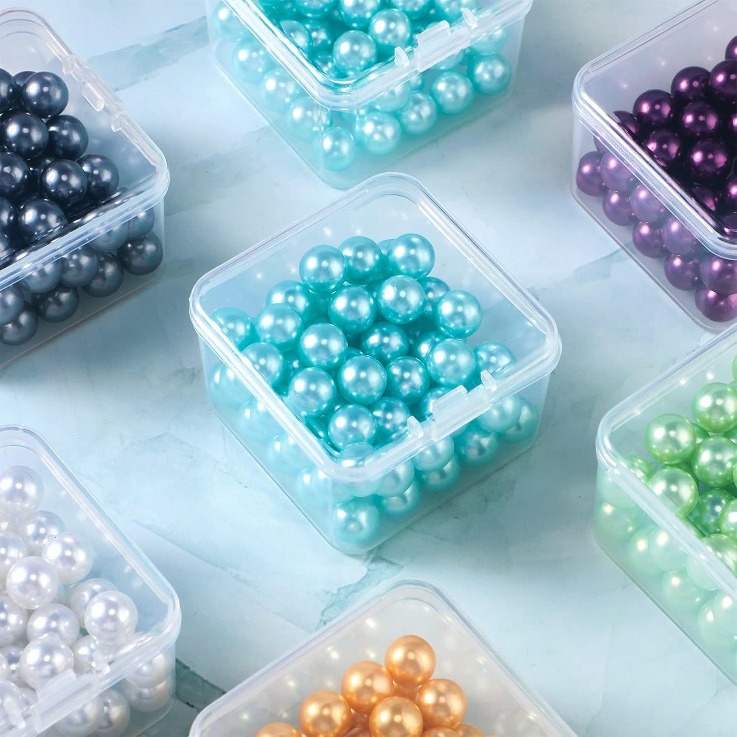 48 Packs Clear Small Plastic Containers Transparent Storage Box with Hinged Lid for Small Items Crafts Jewelry (2 x 2 x 1.4 Inches)