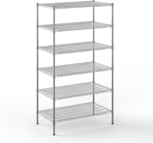 24" Deep x 42" Wide x 74" Height Wire Shelving Kit | 6-Tier | NSF Commercial Storage Rack Unit