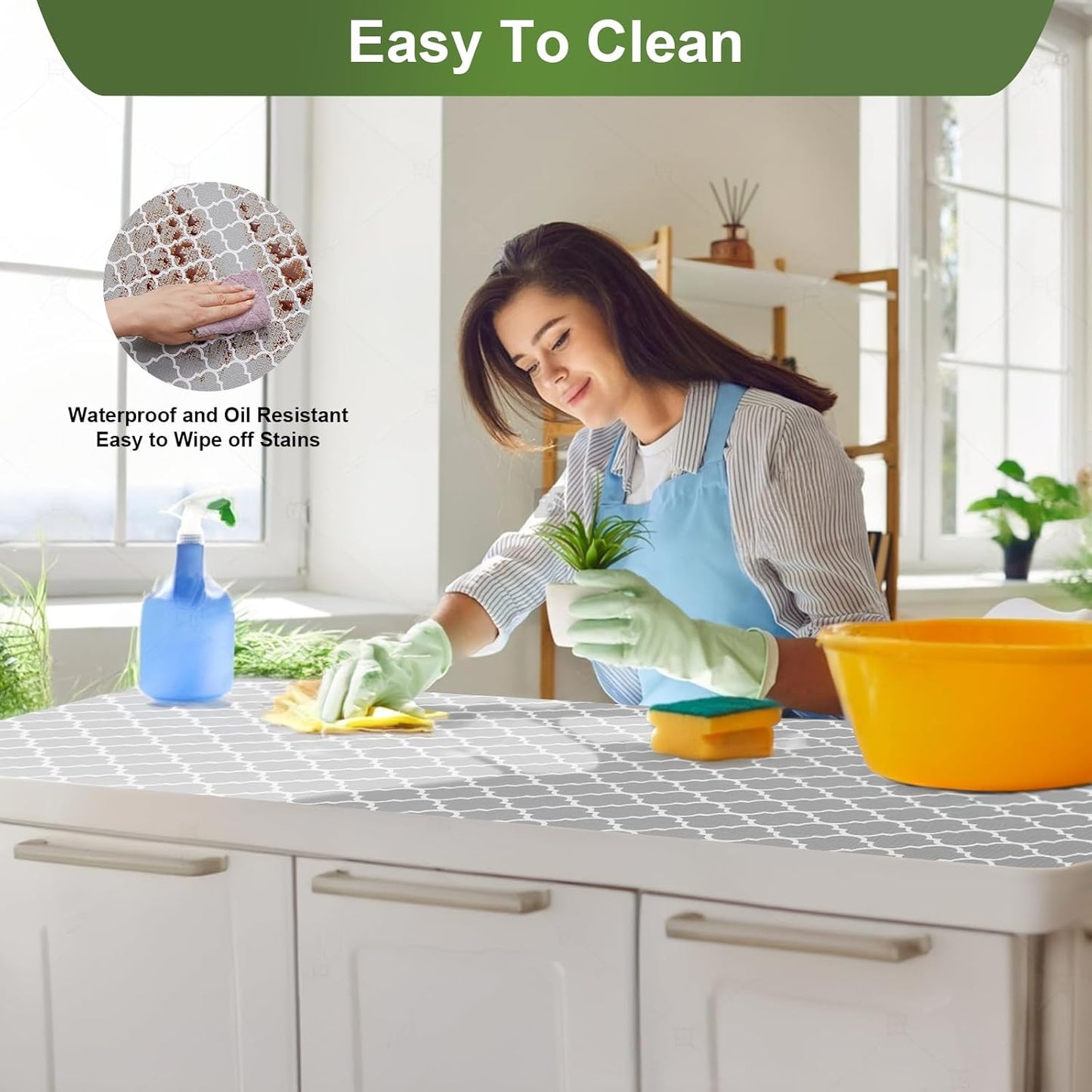 Moriah Shelf Liner for Kitchen Cabinet Non-Adhesive, Thickened Drawer Liner No Slip for Dresser Waterproof Cabinet Paper Liner for Bathroom Shelves Protects Surfaces(Grey,17.5'' x 30')